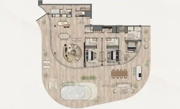 3-Bedroom Corner Plan