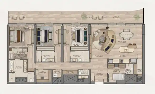 3-Bedroom Residence Plan